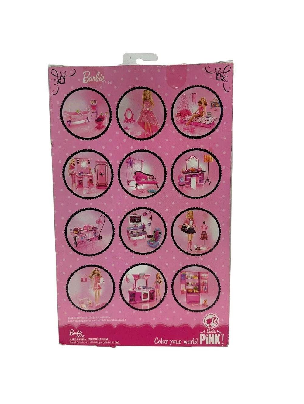 Mattel Barbie Color Your World Pink with Pink Polka Dot Dress Mirror MISB 2008